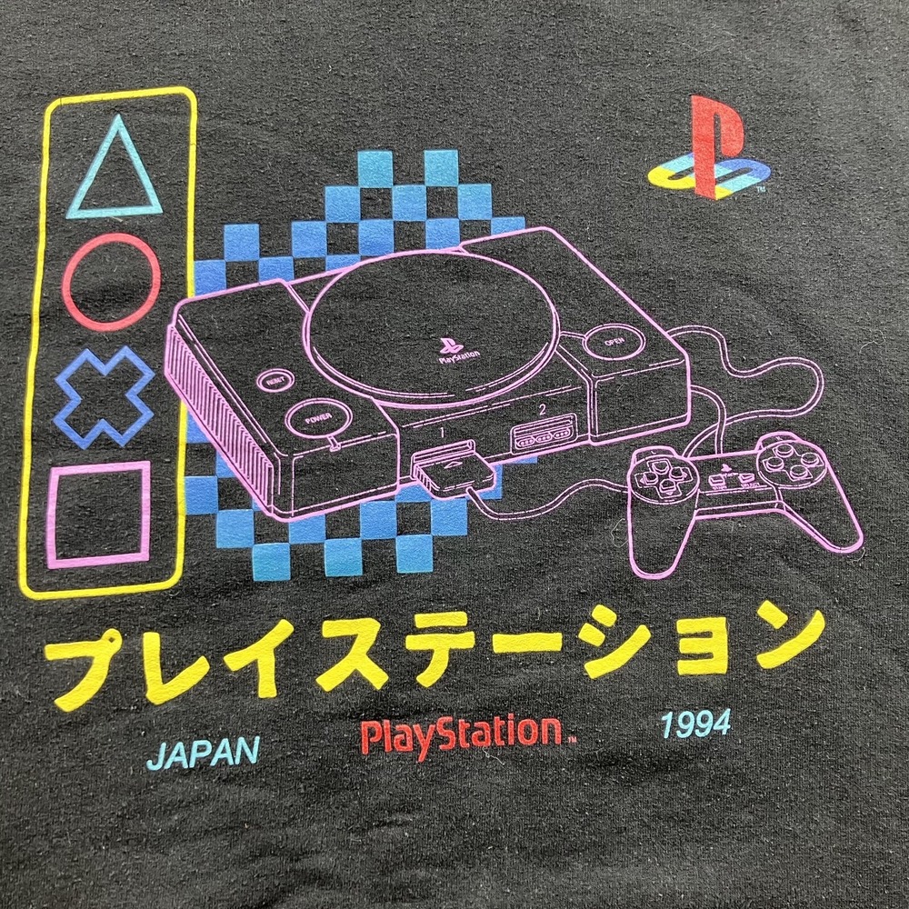 Playstation Sweatshirt Adult Medium Black Japan Logo Hoodie Fleece Pullover Mens - Picture 2 of 9
